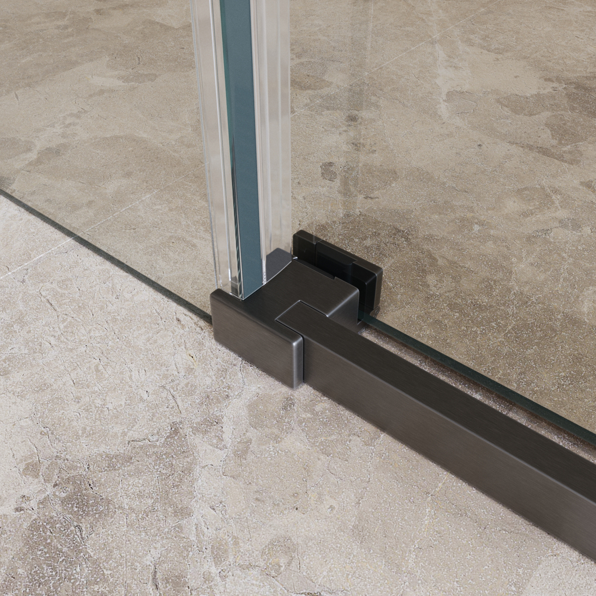 Душевая дверь шириной 120см BelBagno SOFT_CLOSE-1-BF-1-120-C-GM профиль оружейная сталь, стекло прозрачное