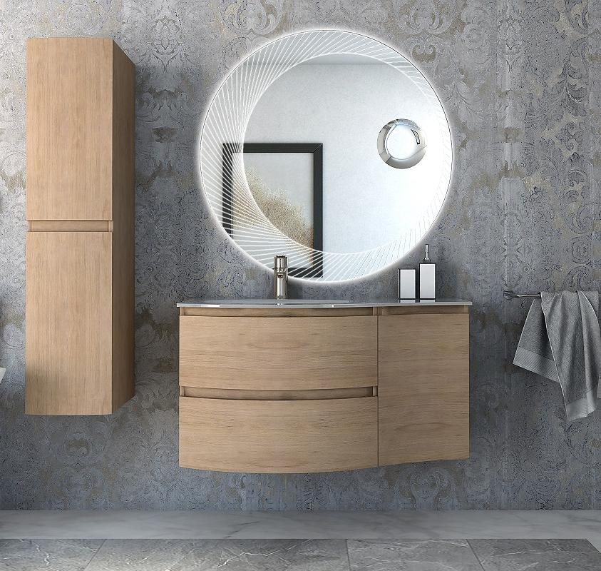 купить Мебель для ванной чаша слева Cezares VAGUE 104 Rovere tabacco 54834+54835 