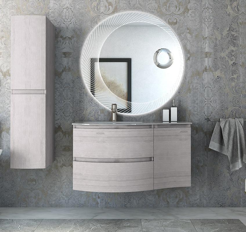 Мебель для ванной чаша слева Cezares VAGUE 104 Rovere sbiancato 54847+54848