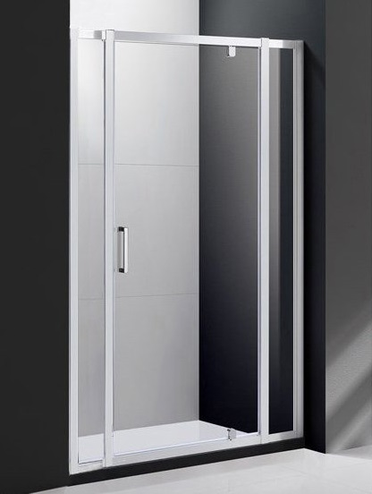 купить Дверь в проём Cezares MOLVENO-BA-12-100+50-C-Cr-IV 150х195, профиль хром, стекло прозрачное 