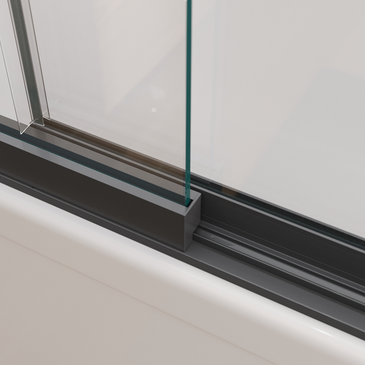 Душевая шторка на ванну CEZARES SLIDER-FIX-VF-11-90/150-C-NERO с фиксированным креплением одной створки
