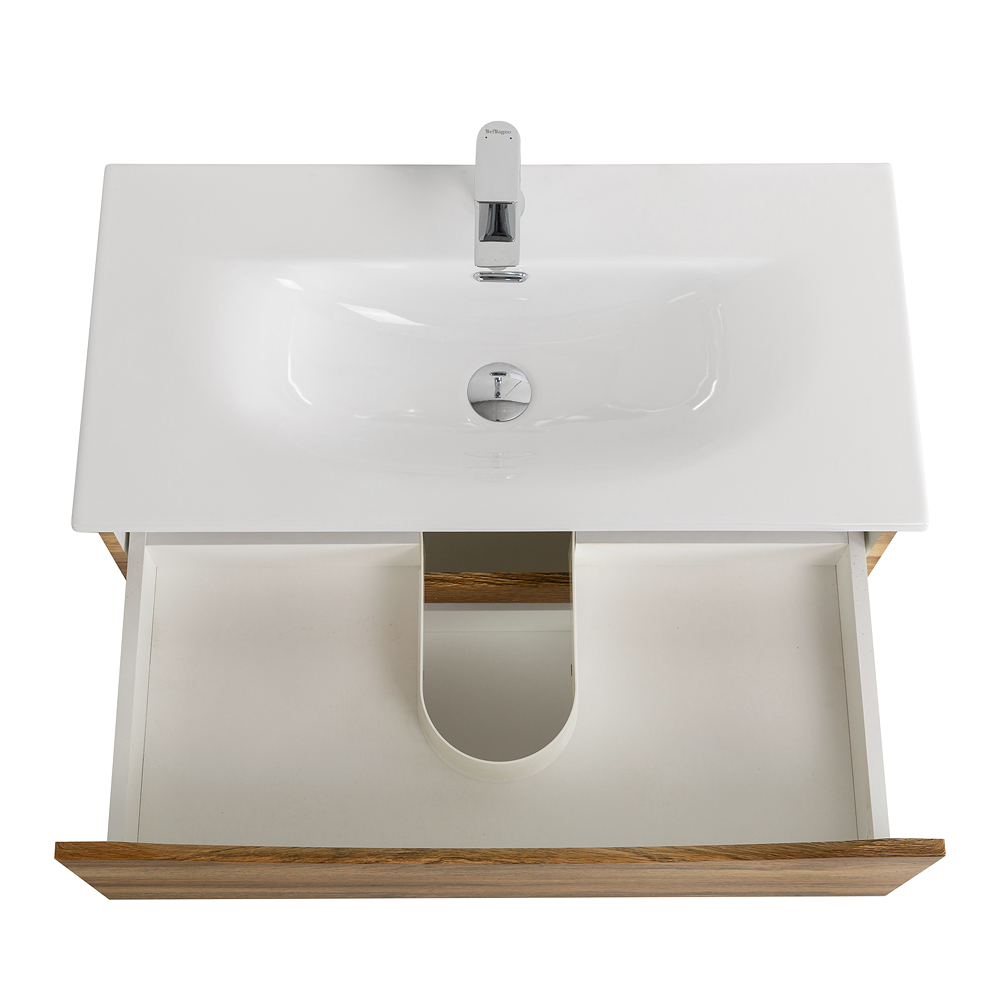 Тумба с раковиной подвесная BelBagno MARINO-CER-MINI-700-2C-SO-RR-P Rovere Rustico, раковина белая BB-8099-3-70