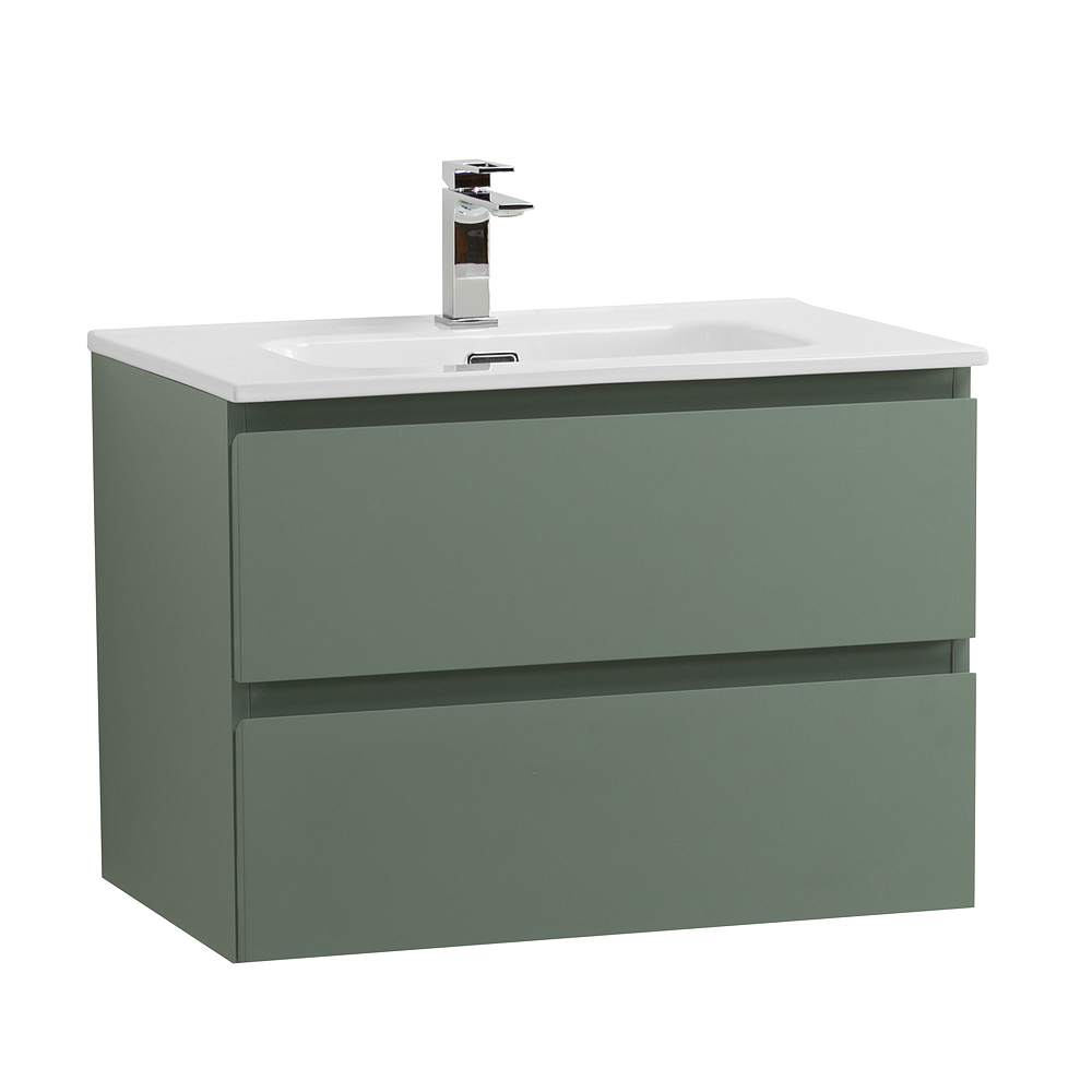 Тумба с раковиной подвесная BelBagno KRAFT-700-2C-SO-VO Еловый матовый, раковина белая BB700ETL