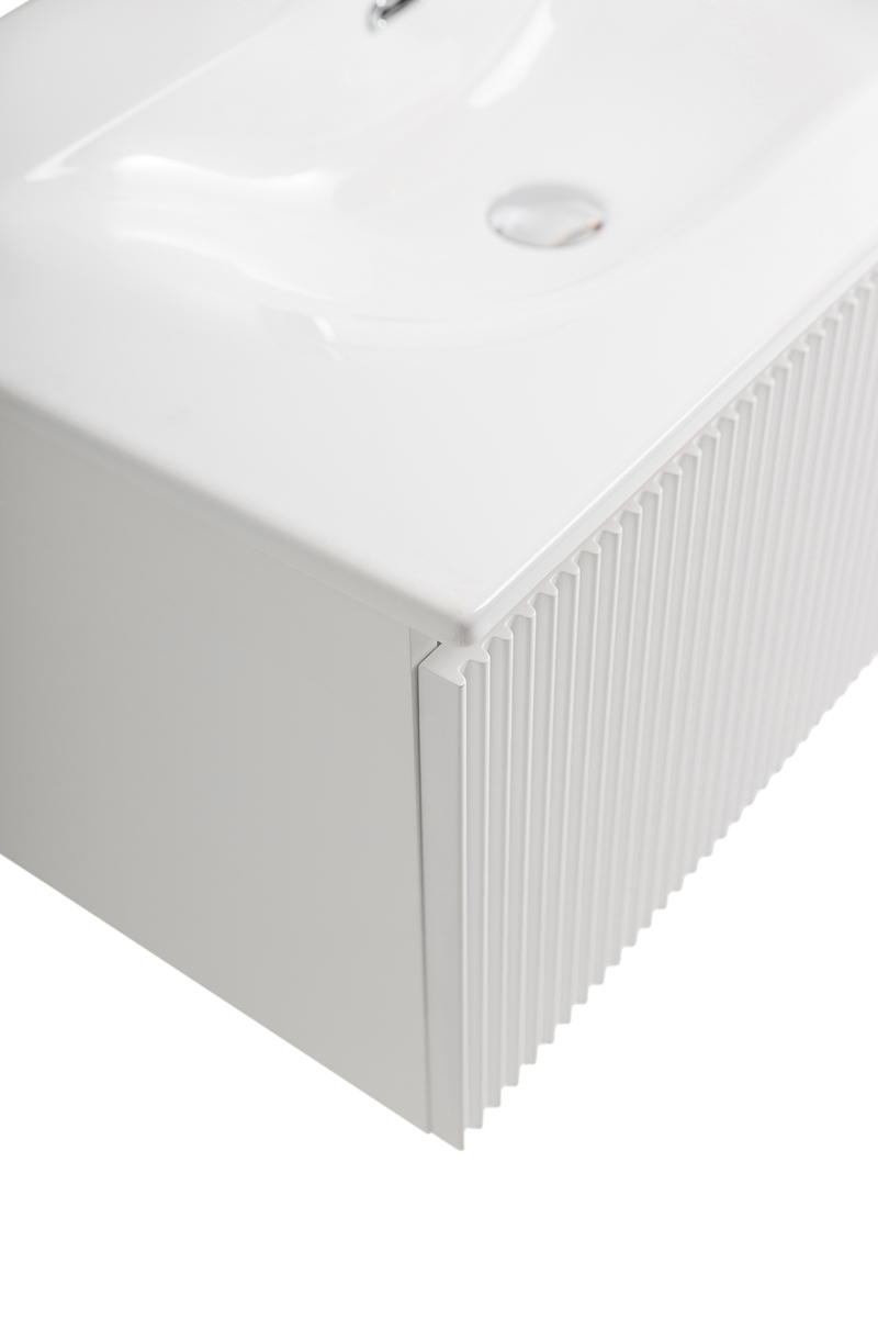 Тумба с раковиной подвесная BelBagno UNO-800-1C-SO-BO Bianco Opaco, раковина белая BB-8099-80