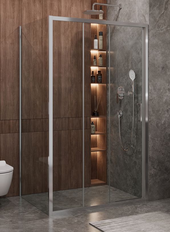 купить Душевой уголок Cezares MOLVENO-AHF-31-120/90-C-CR-IV, 120х90х195, профиль хром, стекло прозрачное 