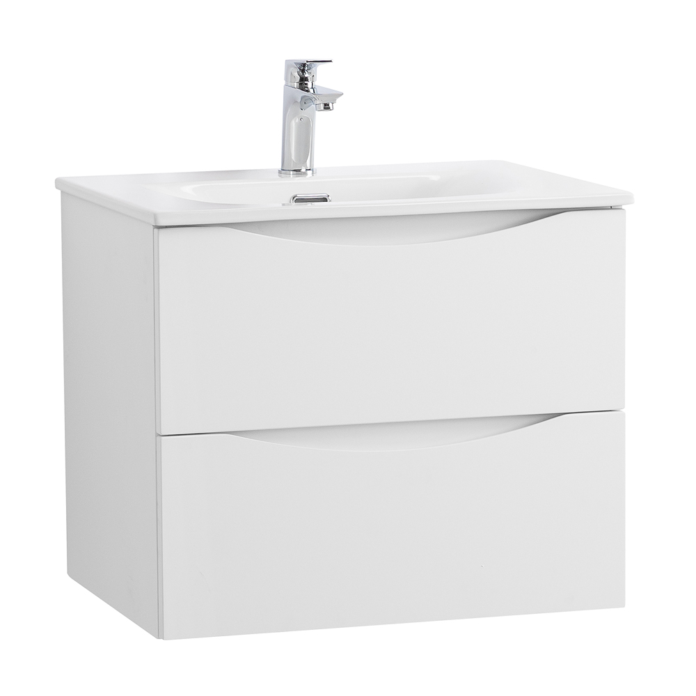 Тумба с раковиной подвесная BelBagno MARINO-CER-N-600-2C-SO-BO-P Bianco Opaco, раковина белая BB-8099-60