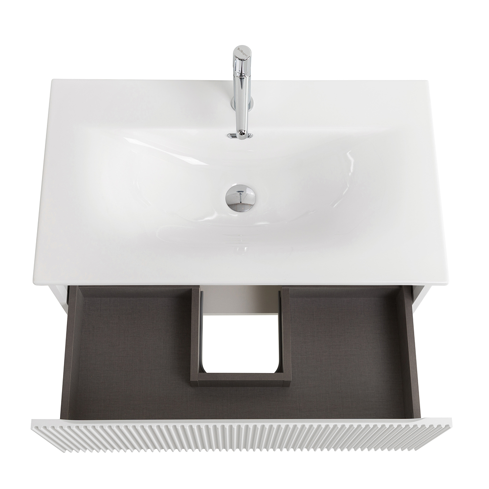 Тумба с раковиной подвесная BelBagno UNO-800-1C-SO-BO Bianco Opaco, раковина белая BB-8099-80