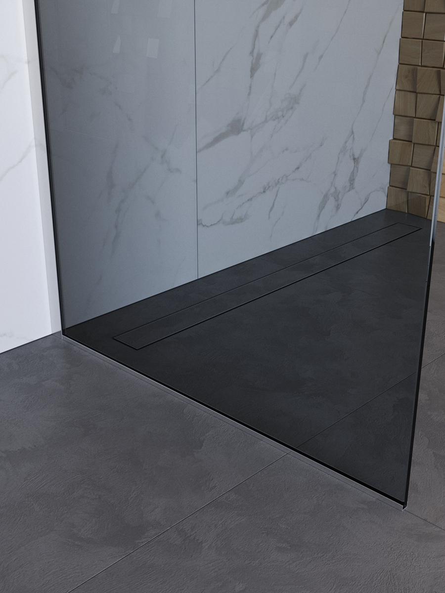 Душевая перегородка BelBagno UNO-L-1-TB-110-GR-Cr профиль хром, стекло серое