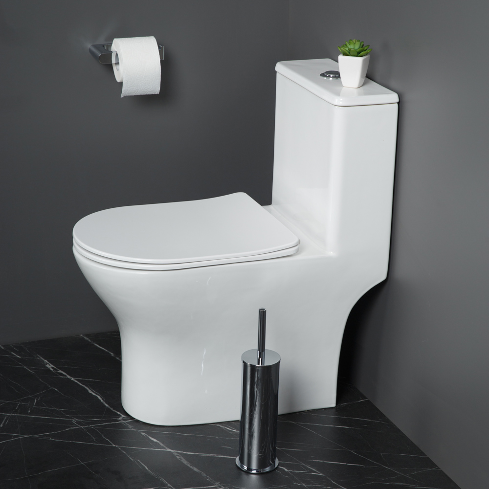 Унитаз моноблок безободковый с сиденьем BelBagno LOUNGE BB8618CPR-MN/SC