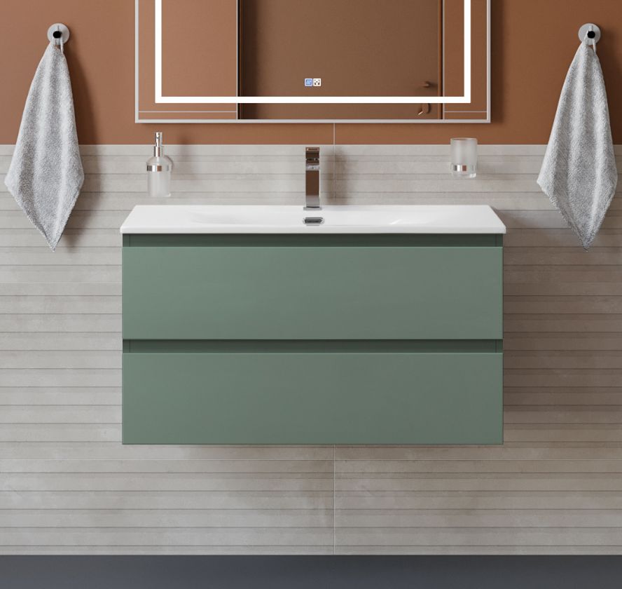 купить Тумба с раковиной подвесная BelBagno KRAFT-800-2C-SO-VO Еловый матовый, раковина белая BB-8099-80 