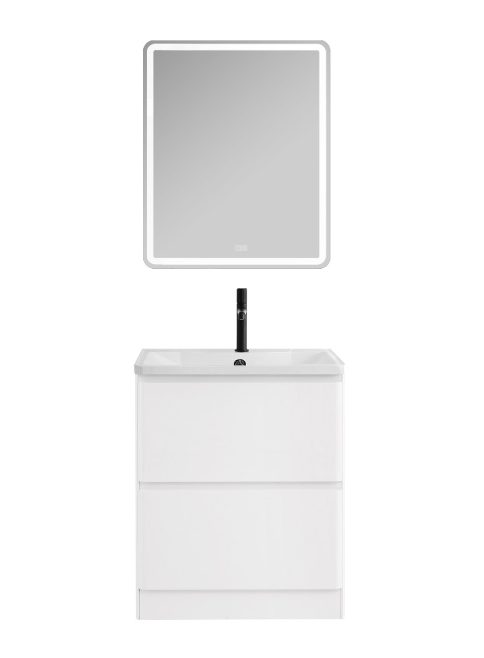 Тумба напольная с раковиной BelBagno ALBANO-700-2C-PIA-BL Bianco Lucido, раковина BB700/455-LV-MR-ALR