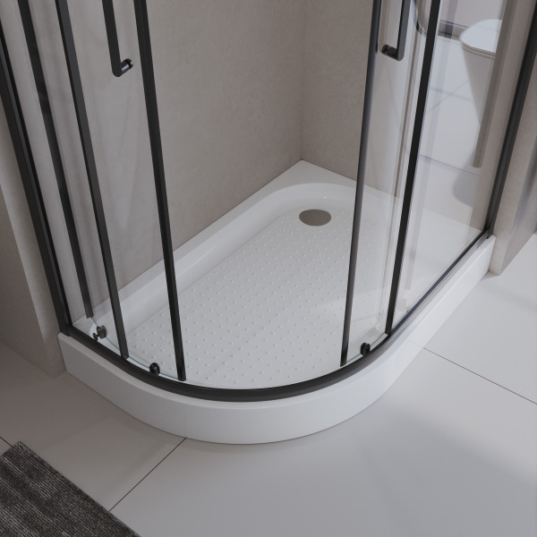 Акриловый поддон 100х80 правосторонний BelBagno TRAY-BB-RH-100/80-550-15-W-R с сифоном