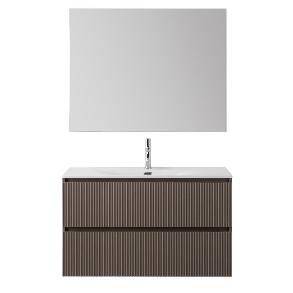 Тумба с раковиной подвесная BelBagno UNO-MINI-1000-2C-SO-СO Бежевый матовый, раковина белая BB-8099-3-100