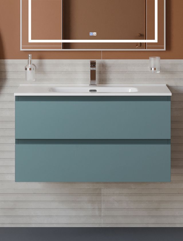 купить Тумба с раковиной подвесная BelBagno KRAFT-800-2C-SO-AO Голубой матовый, раковина белая BB800ETL 