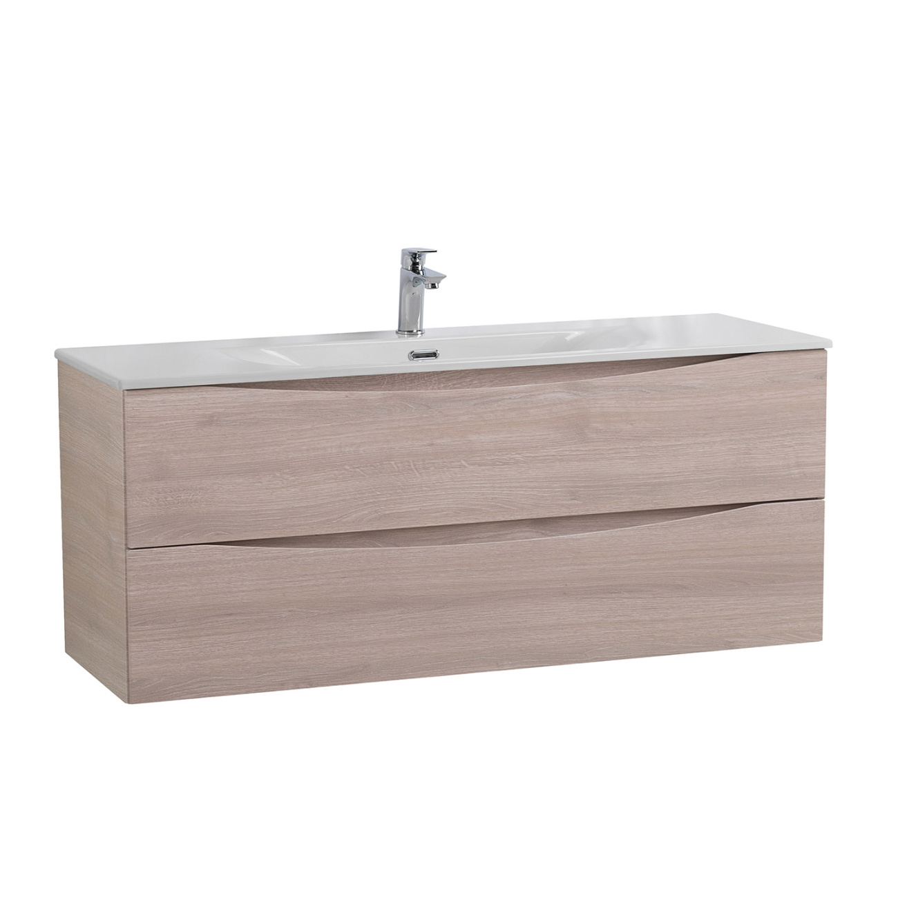 Тумба с раковиной подвесная BelBagno MARINO-CER-N-1200-2C-SO-RG-P Rovere Grigio, раковина белая BB-8099-120