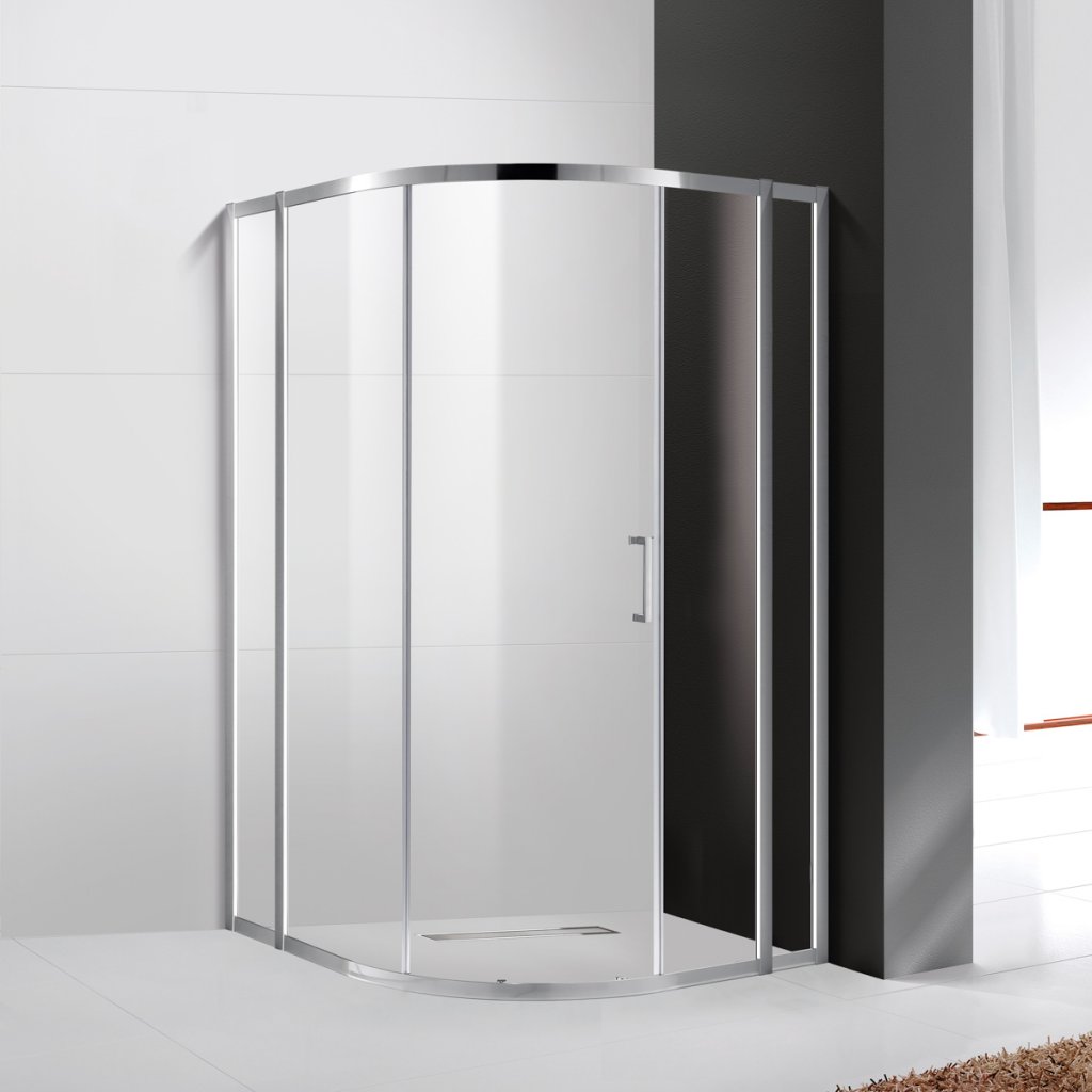 купить Душевой уголок Cezares MOLVENO-R-11-100+30-C-Cr-IV, 130х130х195, профиль хром, стекло прозрачное 