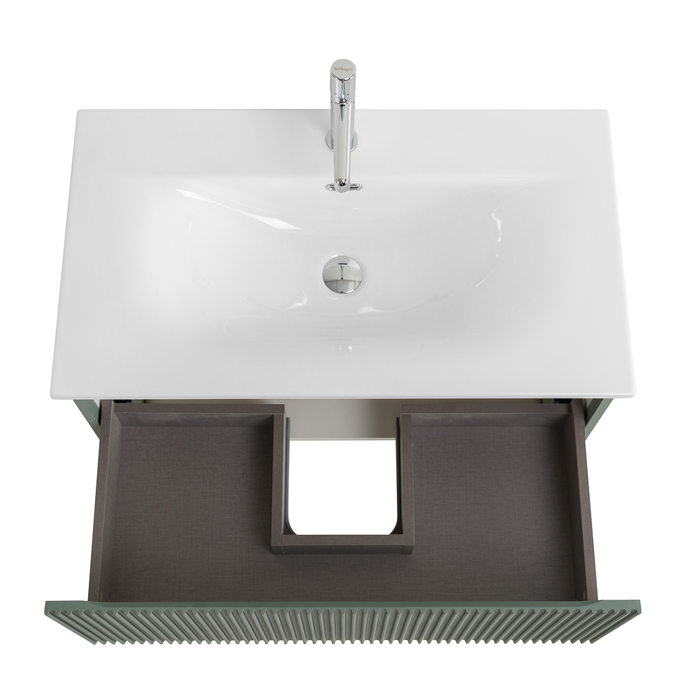 Тумба с раковиной подвесная BelBagno UNO-800-1C-SO-VO Еловый матовый, раковина белая BB-8099-80
