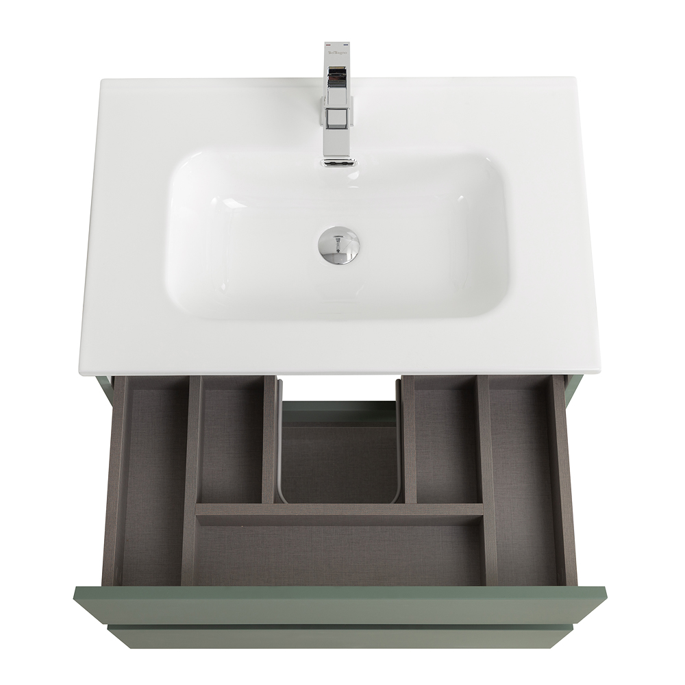 Тумба с раковиной подвесная BelBagno KRAFT-700-2C-SO-VO Еловый матовый, раковина белая BB700ETL
