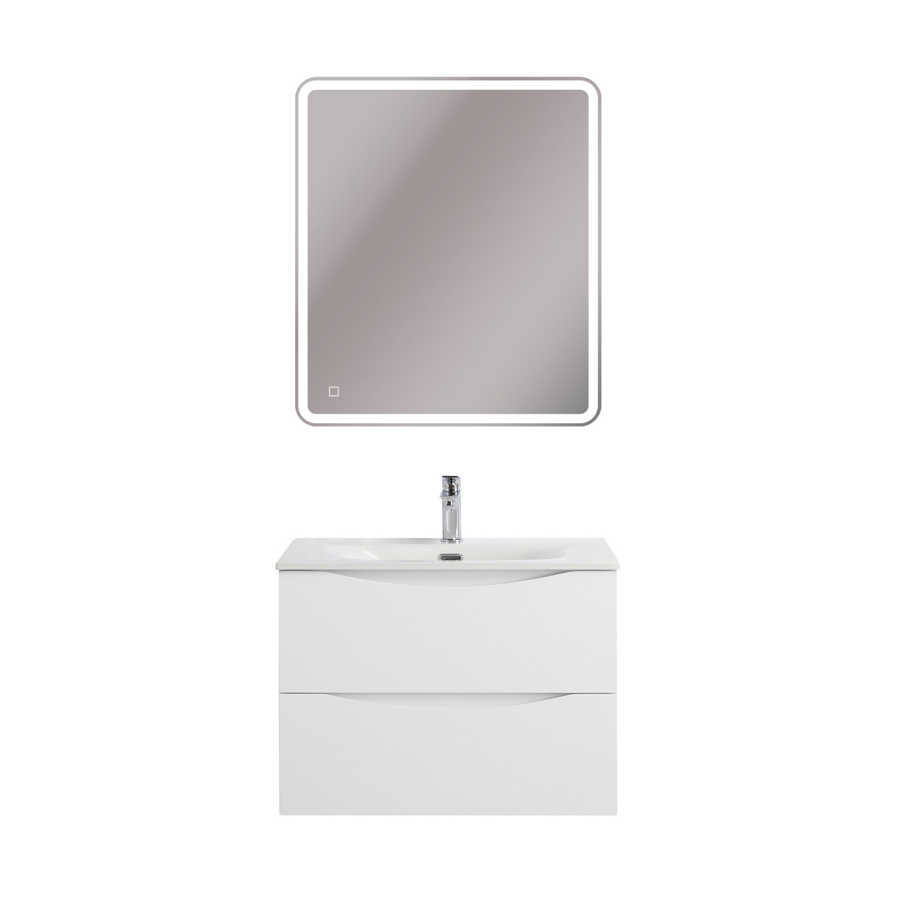 Тумба с раковиной подвесная BelBagno MARINO-CER-N-700-2C-SO-BO-P Bianco Opaco, раковина белая BB-8099-70