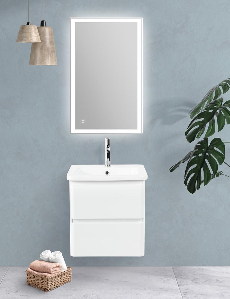 Тумба подвесная с керамической раковиной BelBagno ALBANO-CER-600-2C-SO-BL