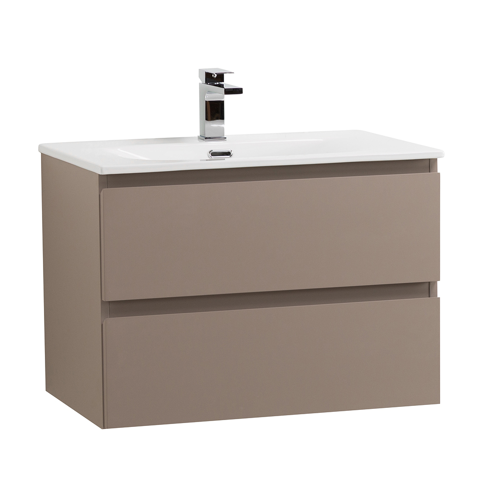 Тумба с раковиной подвесная BelBagno KRAFT-600-2C-SO-CO Бежевый матовый, раковина белая BB-8099-60