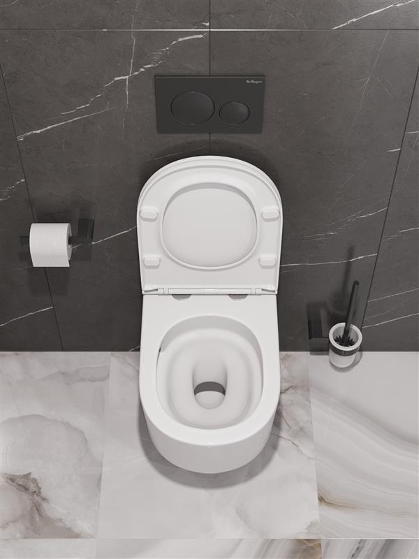 Унитаз подвесной BelBagno UNIQUE BB007CH-TOR/SC безободковый с сиденьем и смывом TORNADO