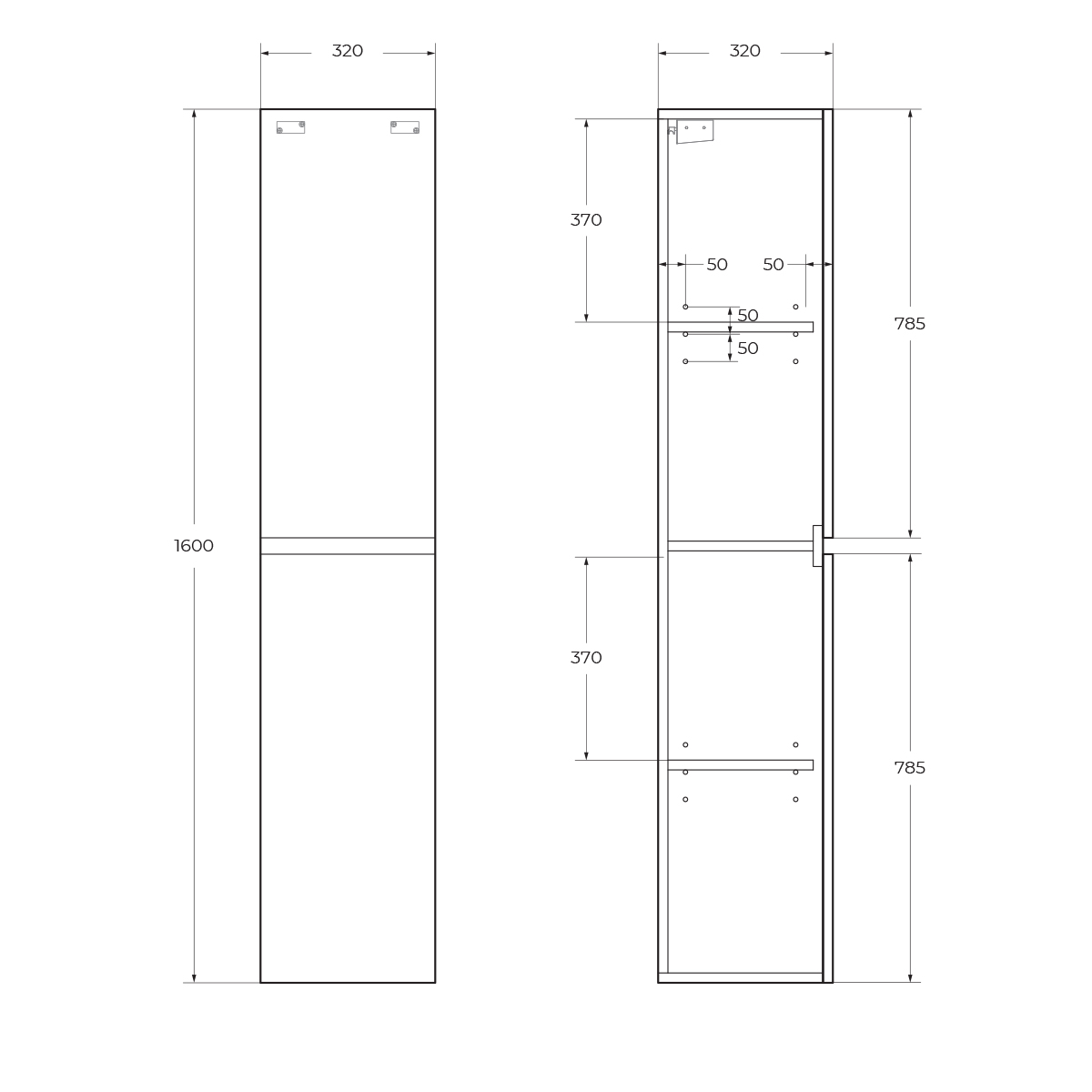 Пенал подвесной BelBagno ALBANO-1600-2A-SC-BL-P универсальный, Bianco Lucido