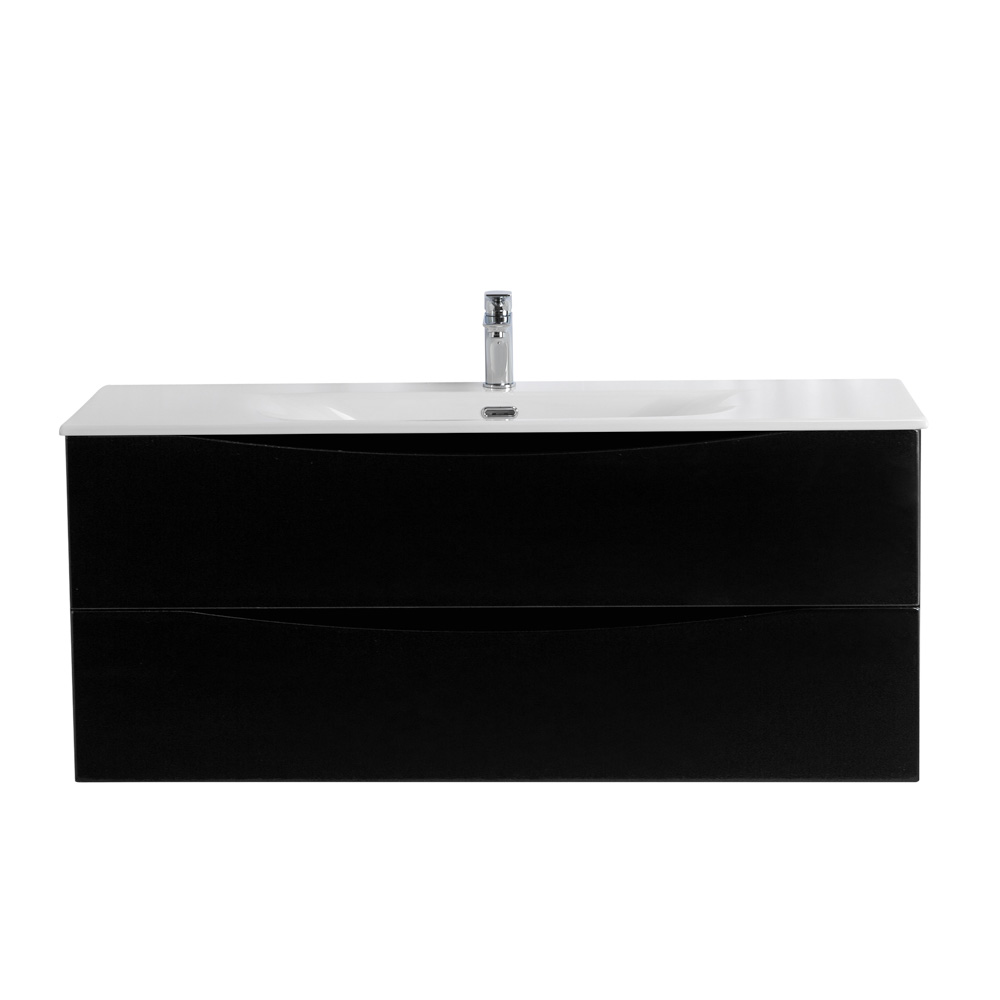 Тумба с раковиной подвесная BelBagno MARINO-CER-N-1200-2C-SO-NL-P Nero Lucido, раковина белая BB-8099-120