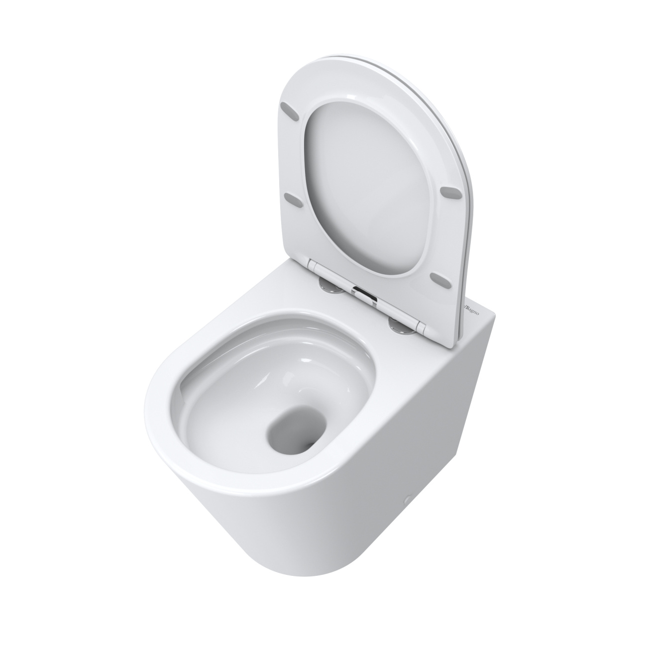 Унитаз приставной безободковый с сиденьем и смывом TORNADO BelBagno FLAY-TOR BB1003CB-TOR/SC