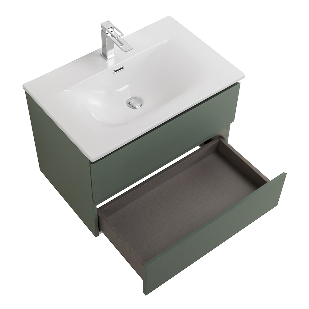 Тумба с раковиной подвесная BelBagno KRAFT-600-2C-SO-VO Еловый матовый, раковина белая BB-8099-60