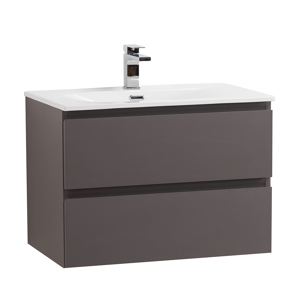 Тумба с раковиной подвесная BelBagno KRAFT-700-2C-SO-GSO Темно-Серый матовый, раковина белая BB-8099-70