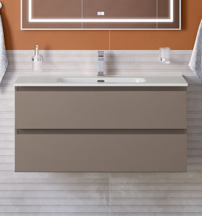 купить Тумба с раковиной подвесная BelBagno KRAFT-1000-2C-SO-CO Бежевый матовый, раковина белая BB1000ETL 