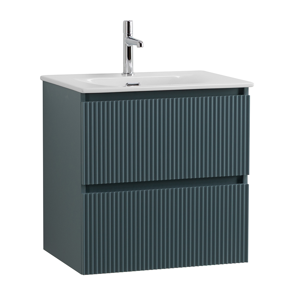 Тумба с раковиной подвесная BelBagno UNO-MINI-600-2C-SO-AO Голубой матовый, раковина белая BB-8099-3-60