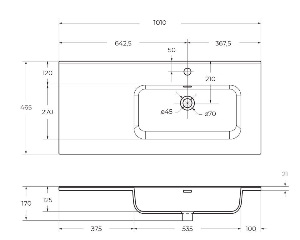 Раковина керамическая BelBagno BB1000ETL-R