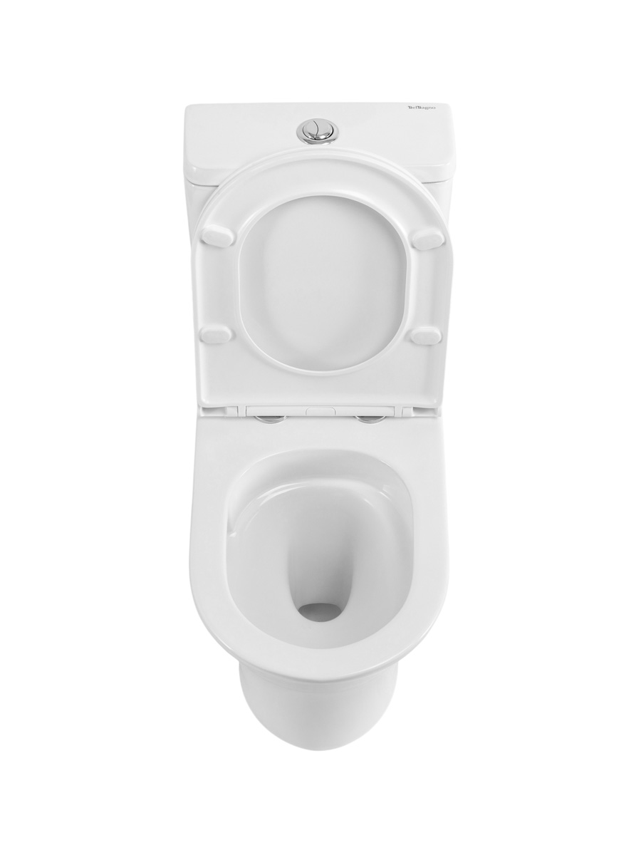 Унитаз-компакт BelBagno ACQUA-TOR BB2801CP-TOR/SC + BB2801T безободковый с сиденьем и смывом TORNADO 