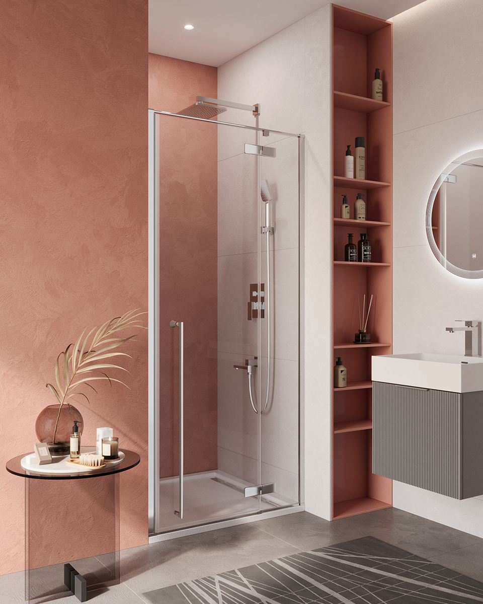 купить Душевая дверь Cezares LINER-B-12-90-C-Cr-R, 90х195, правосторонняя, профиль хром, прозрачное стекло 