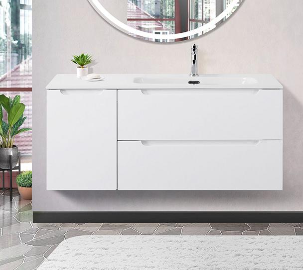Подвесная тумба с раковиной BelBagno ETNA 120 Bianco Lucido правая, ETNA-1200-2C-1A-SO-BL-R + BB1200ETL-R