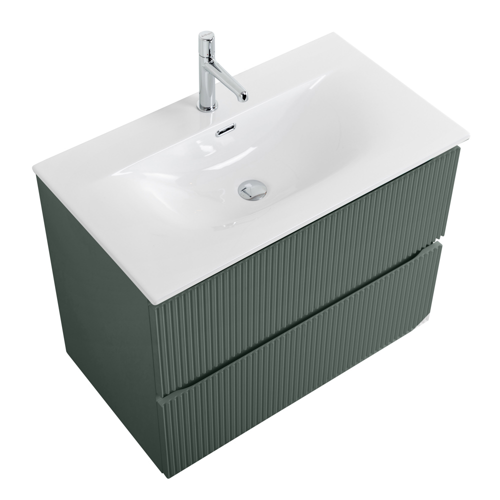 Тумба с раковиной подвесная BelBagno UNO-900-2C-SO-VO Еловый матовый, раковина белая BB-8099-90