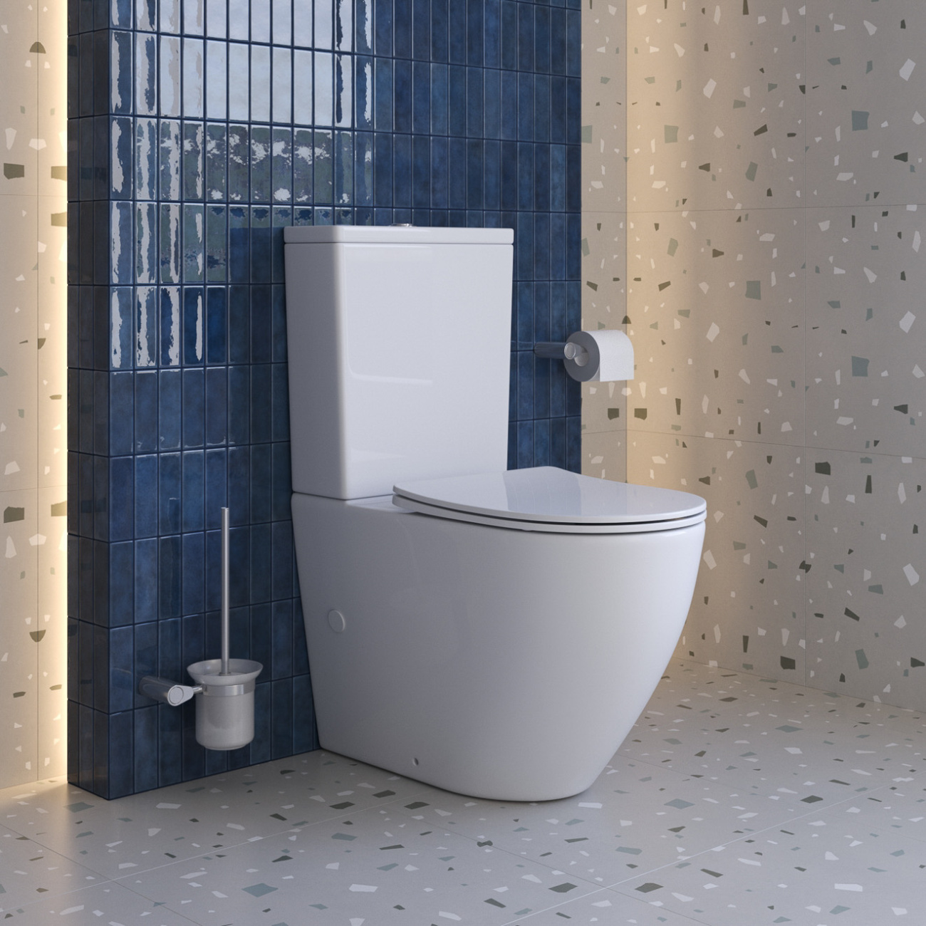 Унитаз-компакт безободковый с сиденьем и смывом TORNADO BelBagno SFERA-TOR BB2141CP-TOR/SC+BB2141T