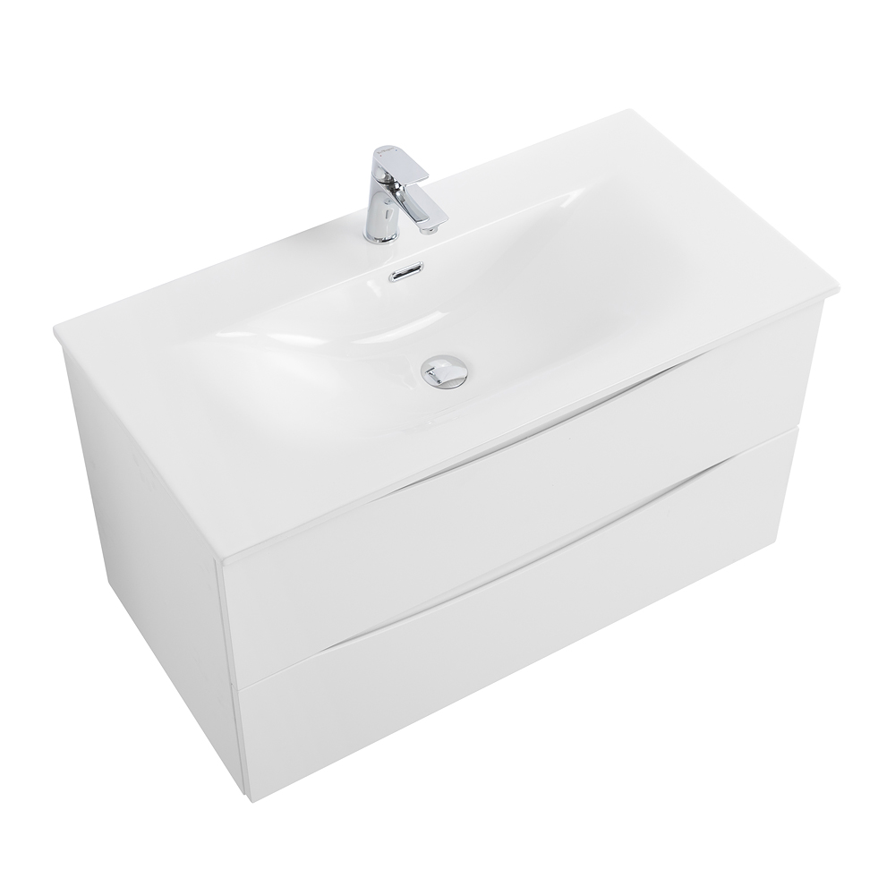 Тумба с раковиной подвесная BelBagno MARINO-CER-N-800-2C-SO-BO-P Bianco Opaco, раковина белая BB-8099-80