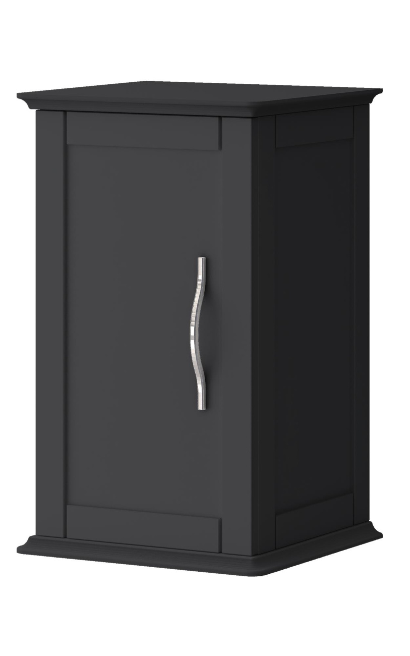Шкафчик подвесной с одной распашной дверцей, реверсивный Cezares TIFFANY 54961 Nero grafite