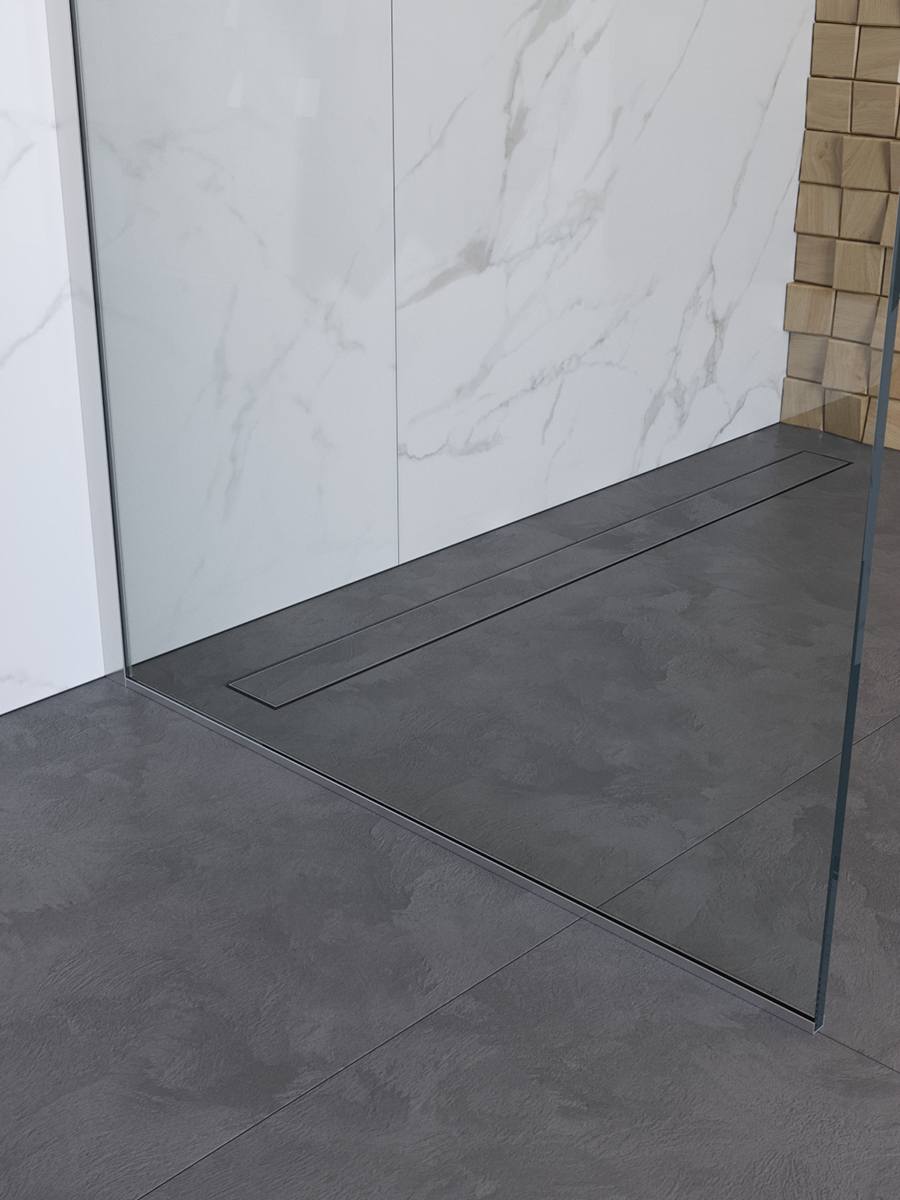 Душевая перегородка BelBagno UNO-L-1-TB-110-C-Cr профиль хром, стекло прозрачное