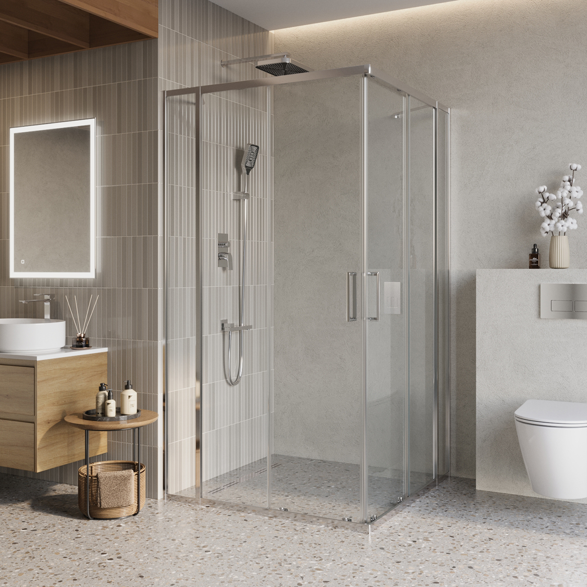 купить Душевой уголок BelBagno LUCE-A-22-100+20-C-Cr 