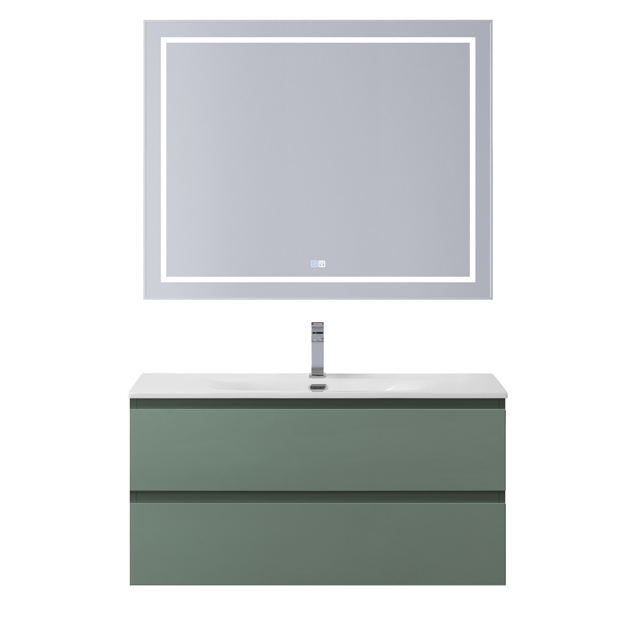 Тумба с раковиной подвесная BelBagno KRAFT-1000-2C-SO-VO Еловый матовый, раковина белая BB-8099-100