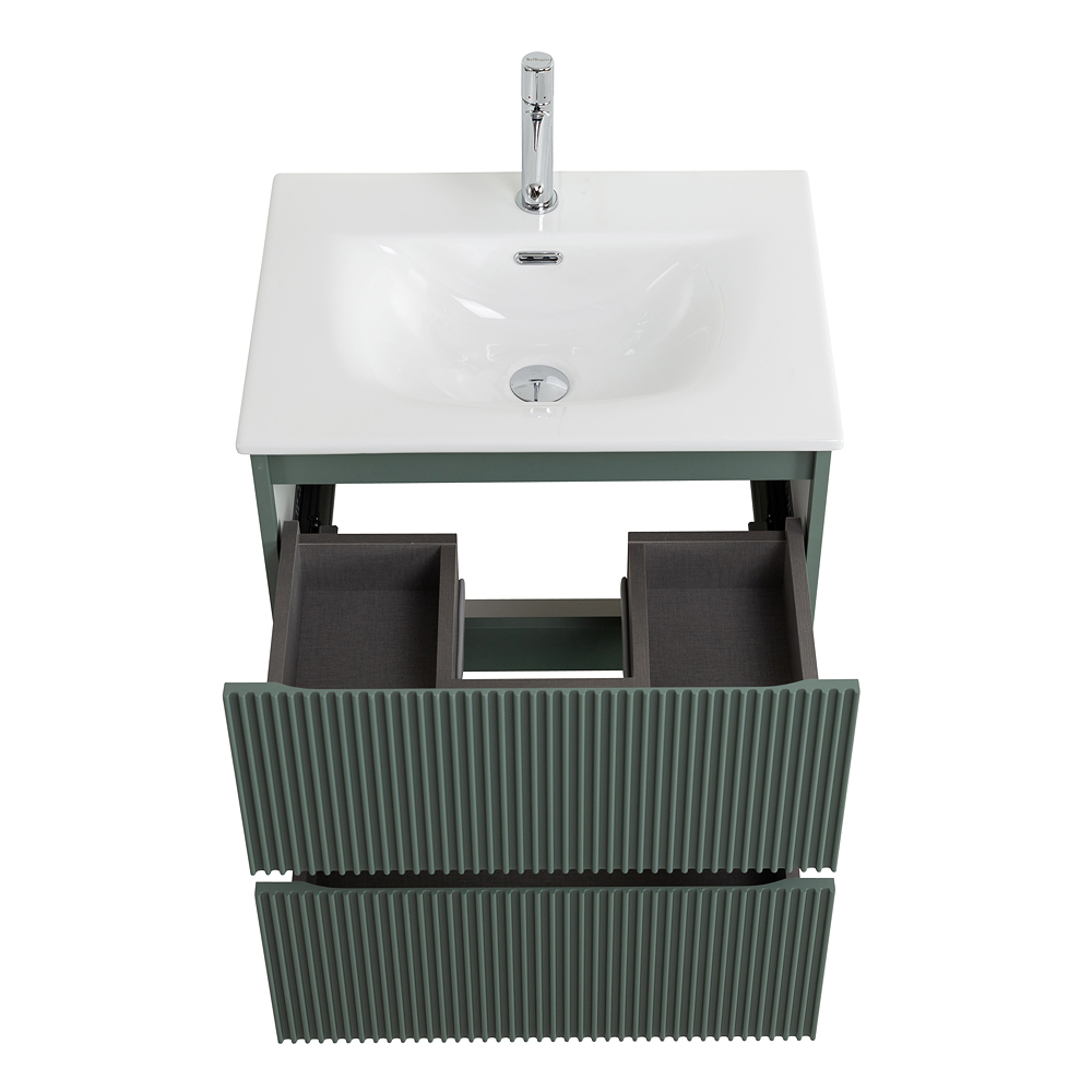 Тумба с раковиной подвесная BelBagno UNO-MINI-600-2C-SO-VO Еловый матовый, раковина белая BB-8099-3-60