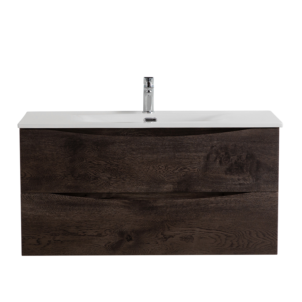 Тумба с раковиной подвесная BelBagno MARINO-CER-MINI-1000-2C-SO-RNG-P Rovere Nature Grigio, раковина белая BB-8099-3-100