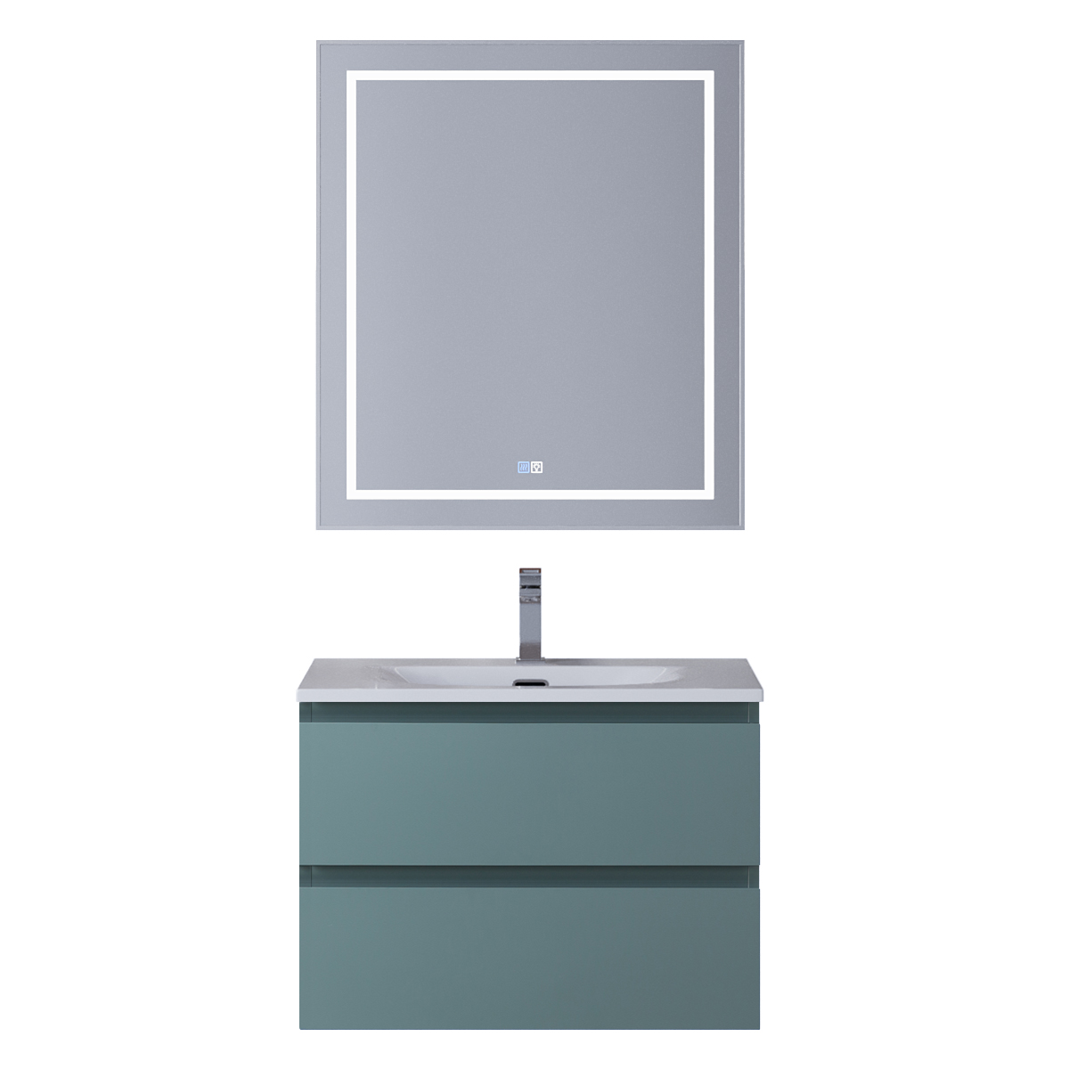 Тумба с раковиной подвесная BelBagno KRAFT-600-2C-SO-AO Голубой матовый, раковина белая BB-8099-60