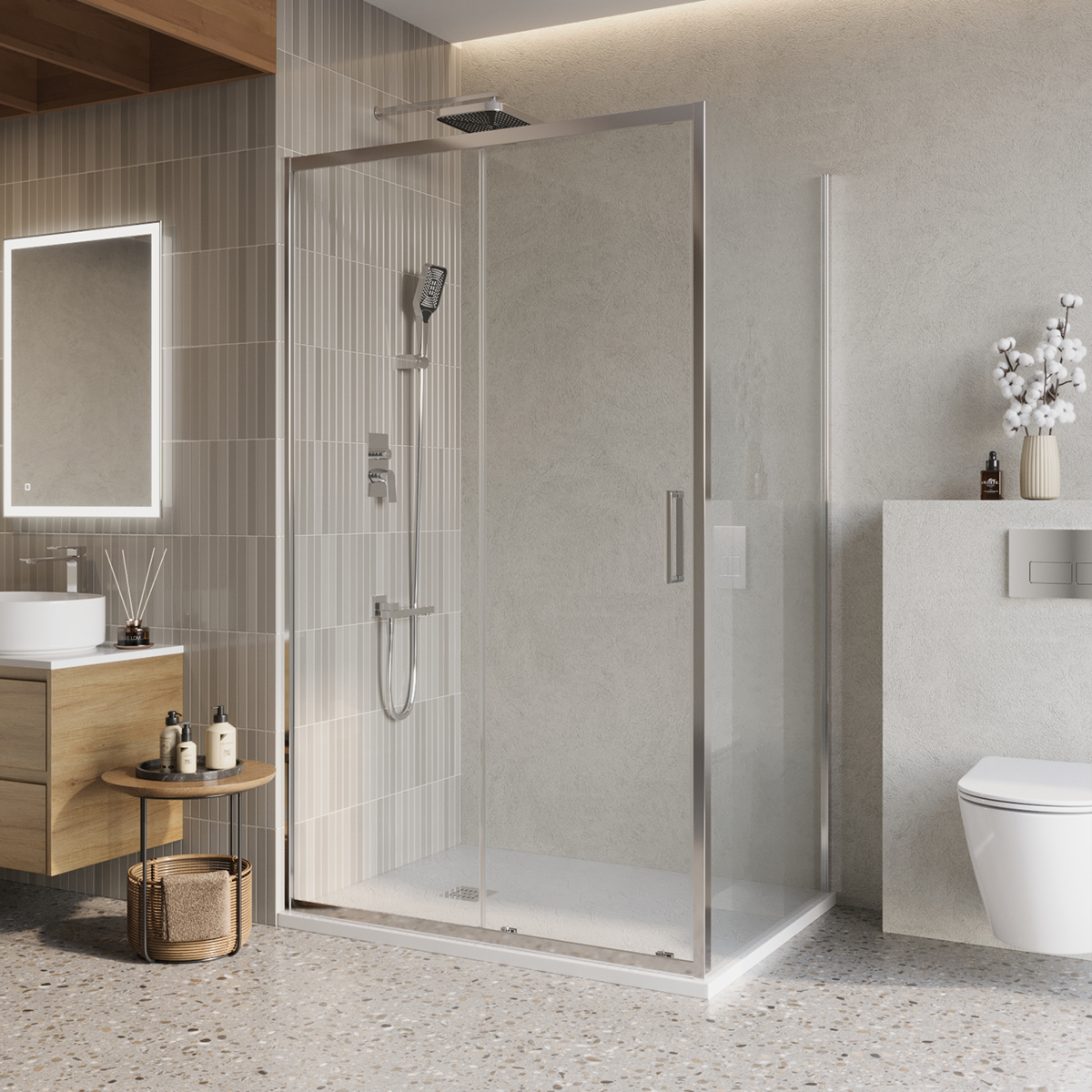 купить Душевой уголок BelBagno LUCE-AH-1-120/100-C-Cr 