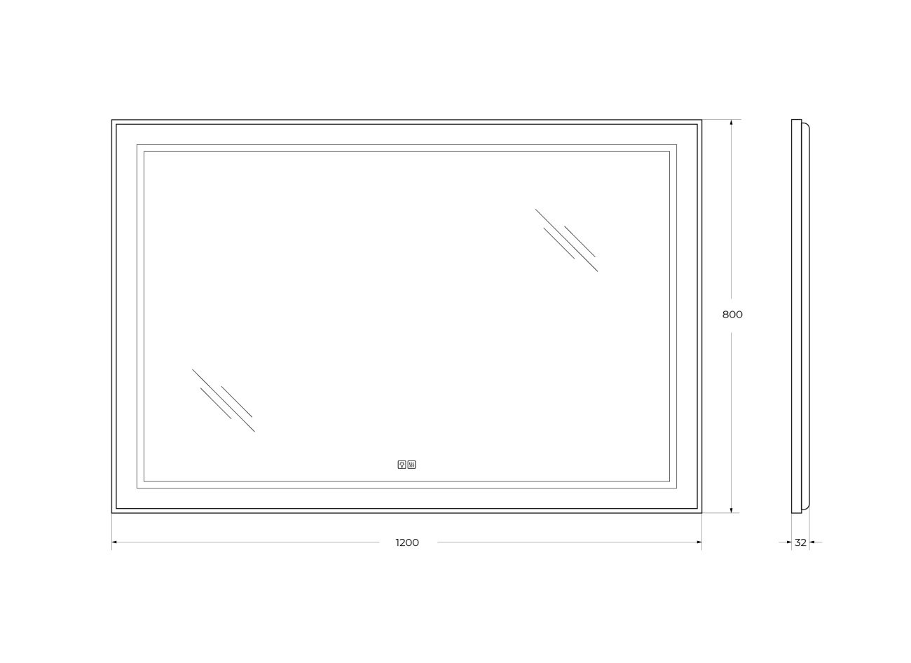 Зеркало BelBagno SPC-KRAFT-1200-800-TCH-WARM