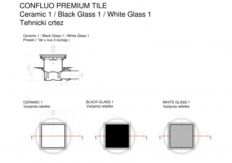 Точечный трап PESTAN Confluo Standard Black Glass 1 13000089